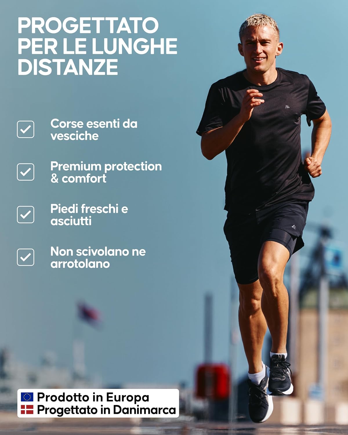 Detalle de DANISH ENDURANCE Calzini Corti da Corsa anti-vesciche (running) in confezione da 3 paia