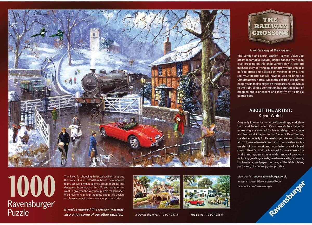 Detalle de Ravensburger Railway Crossing 1000 Piece Jigsaw Puzzle (70 x 50cm) for Adults and Kids 12+