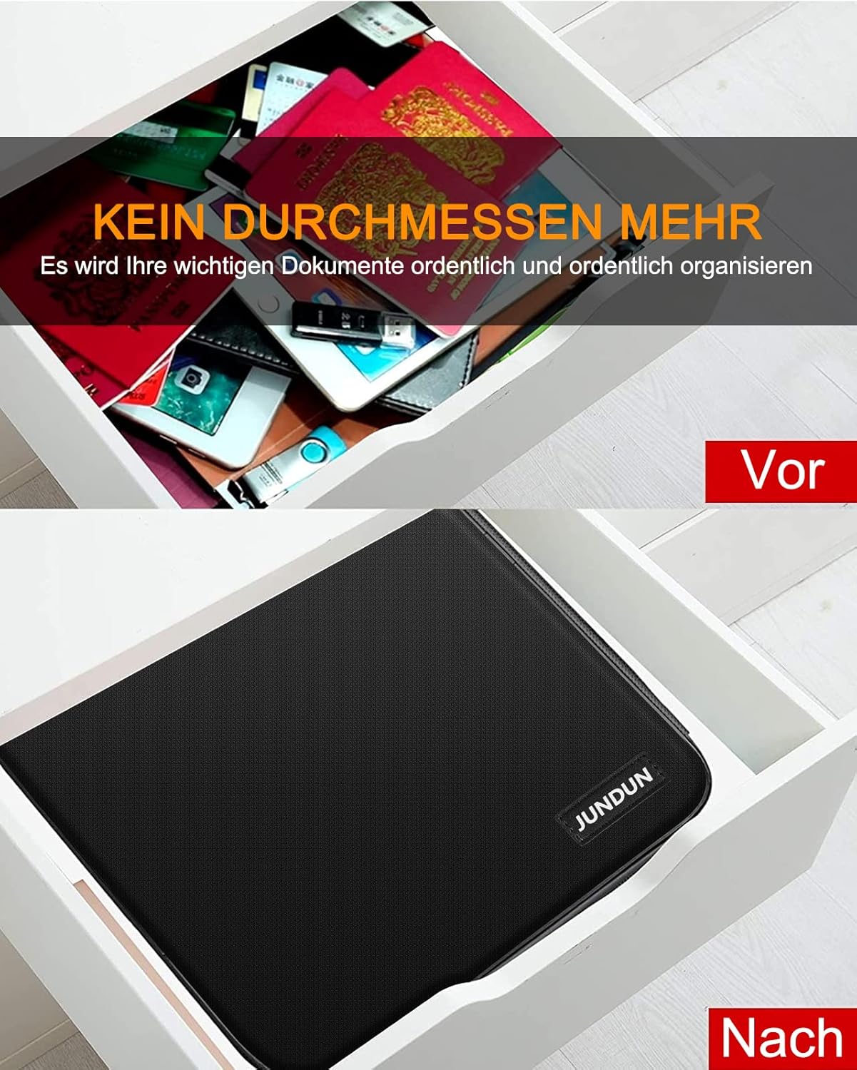 Thumbnail 5 de JUNDUN Dokumenten Organizer 36,0×26,9×10,0 cm 📁