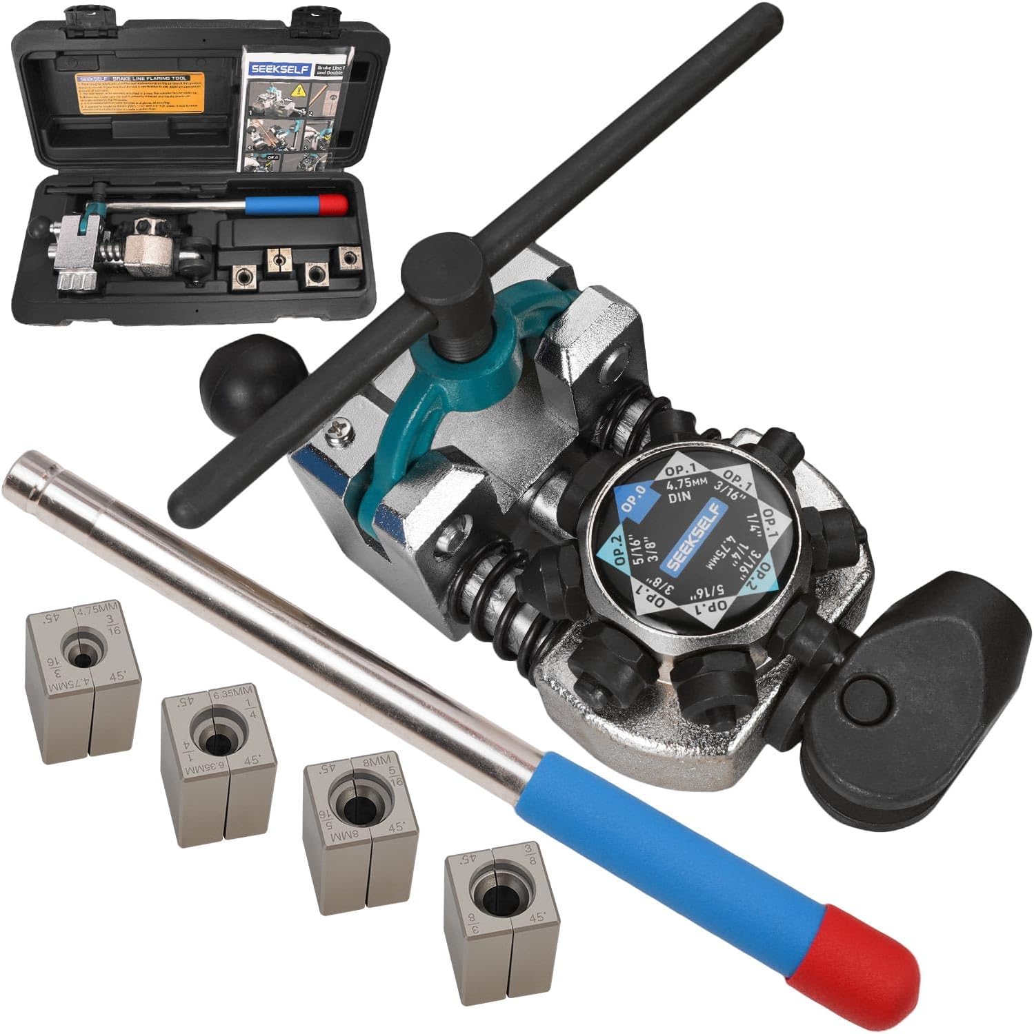 Detalle de SEEKSELF FTOOL-45D-BLACK Brake Line Flaring Tool Kit, 45-Degree Flares