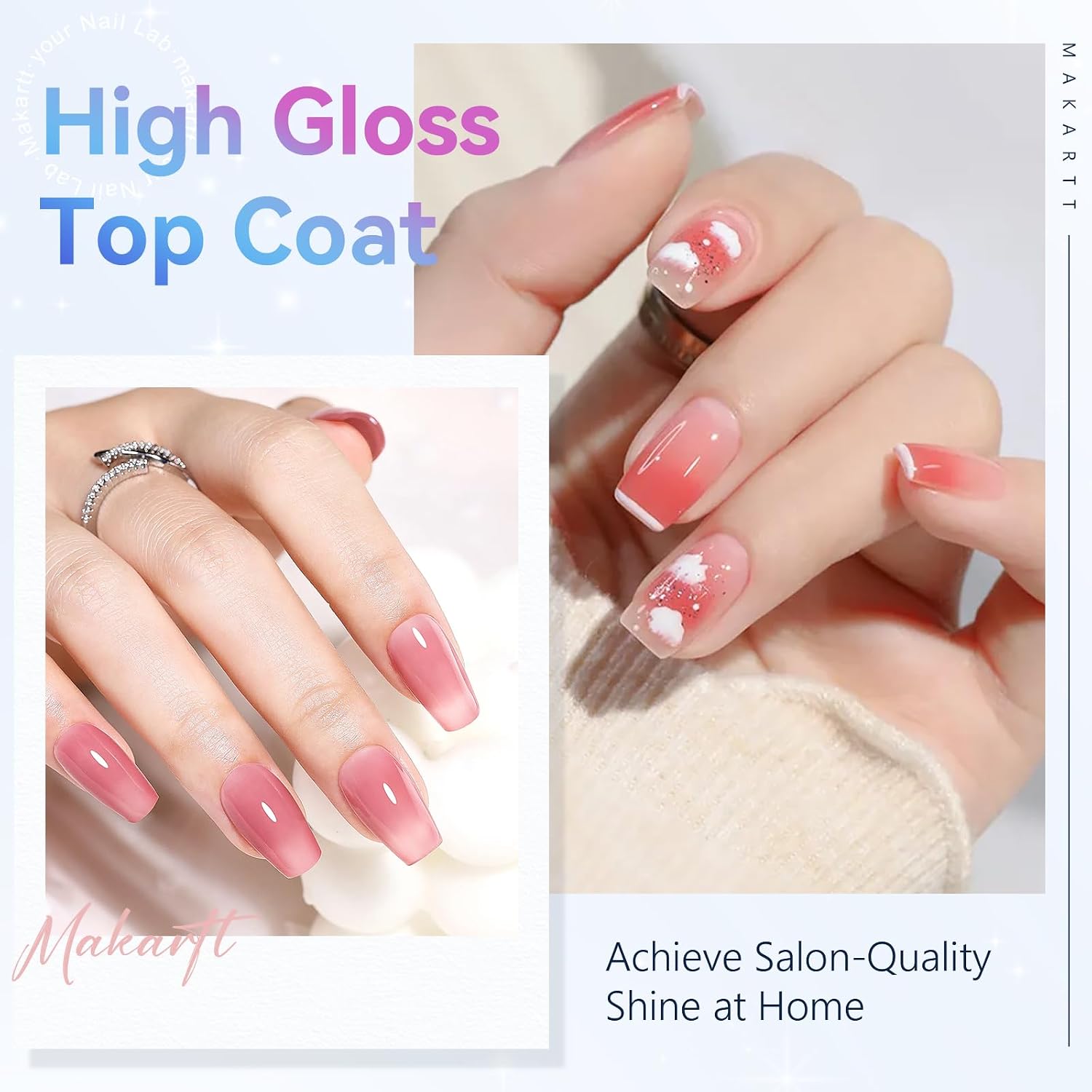 Detalle 2 de Makartt Gel Top Coat 10ML no-wipe nail polish ๐