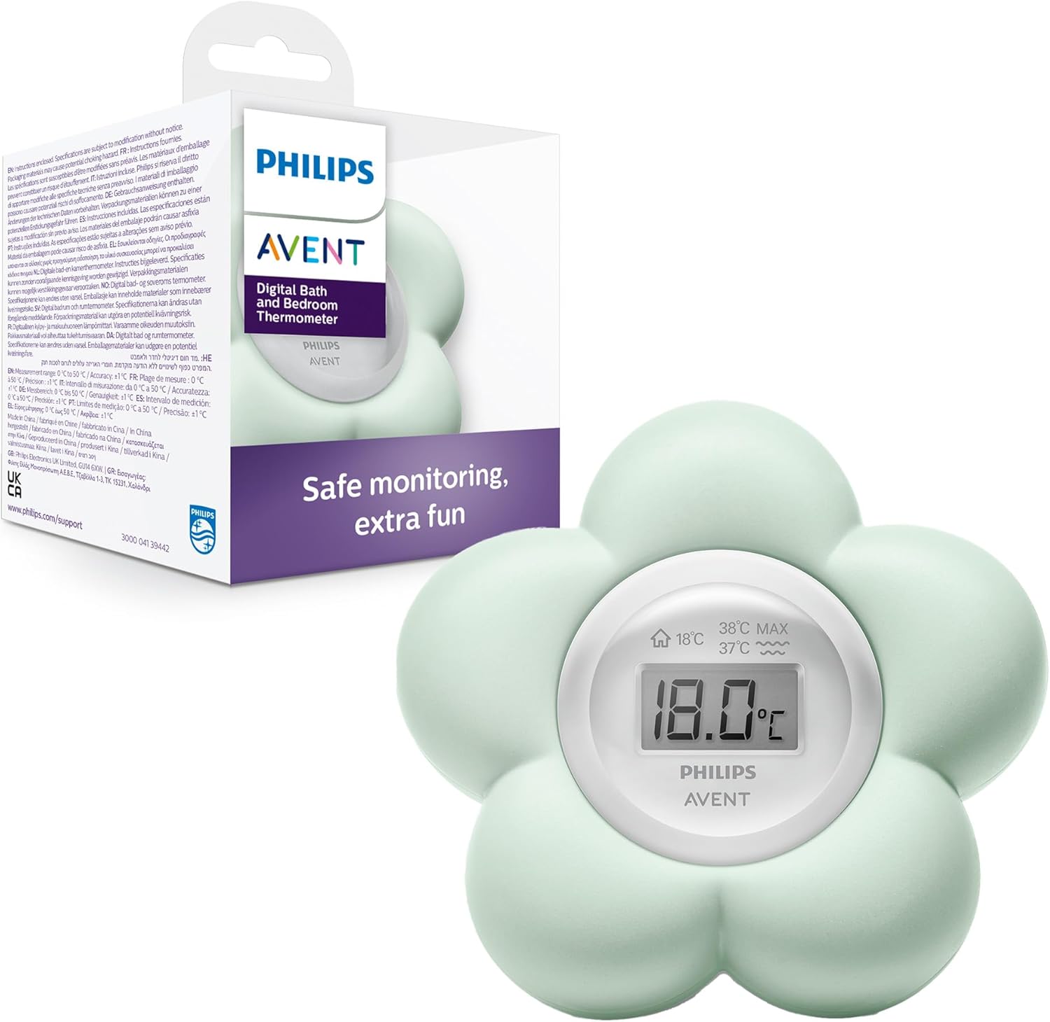 Detalle de Philips Avent Thermomètre numérique de bain pour bébé SCH480/00