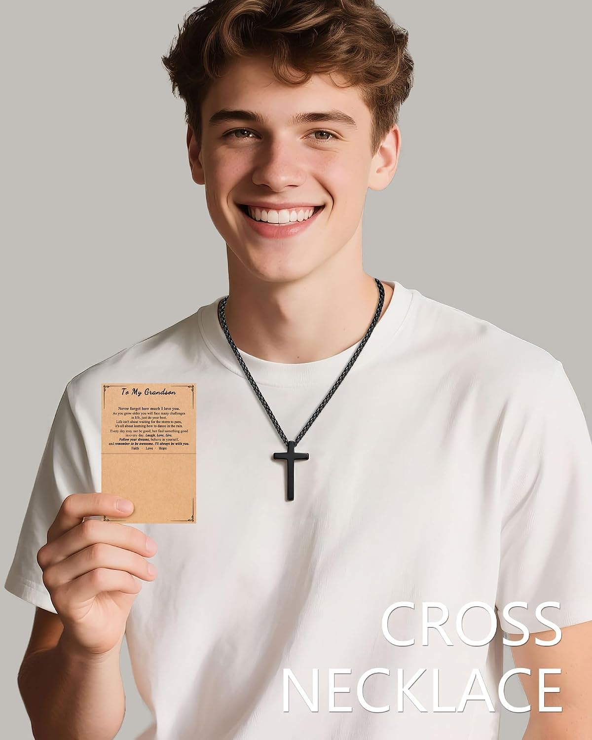 Thumbnail 3 de Dongjiangjin Cross Pendant for Grandson 20in Chain