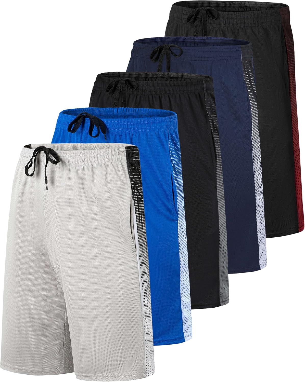 Detalle de Real Essentials 5 Pack: Men’s 9" Mesh Shorts