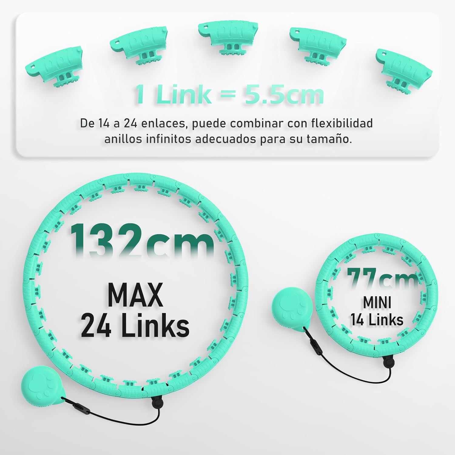 Thumbnail 1 de JLoibao Smart Hula Hoop Fitness 24 anillos