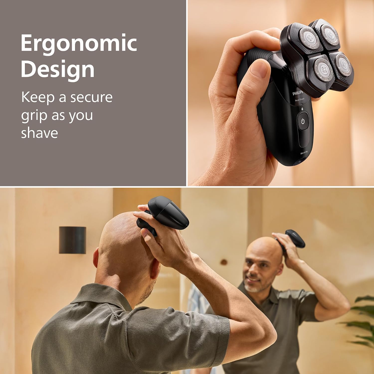 Thumbnail 4 de Philips Head Shaver Pro 5000 Series HS5980/15: A practical 360° flexible head shaver for men and women