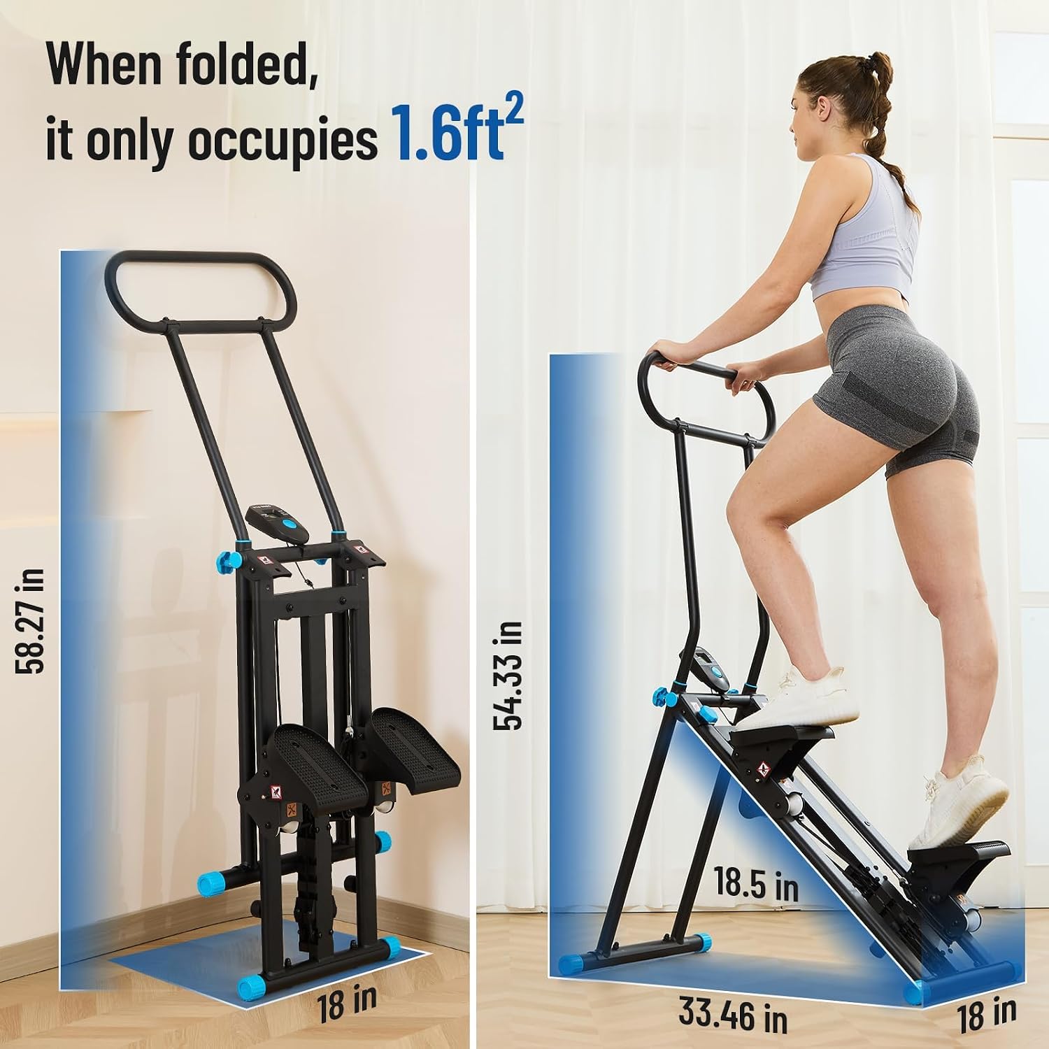 Thumbnail 6 de HXD-ERGO Home Stair Stepper, 6 Resistance Levels, 3-Height Handlebar