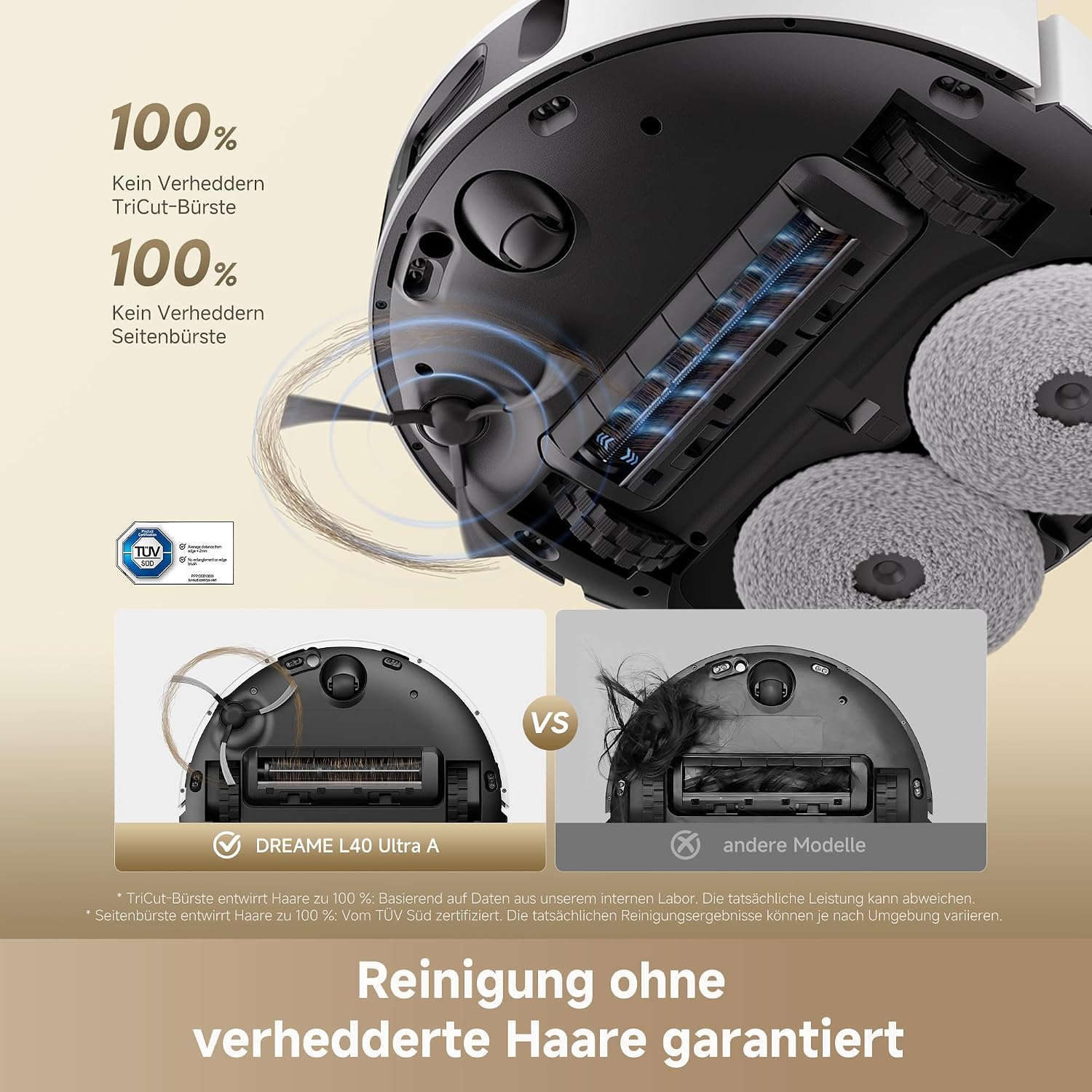 Thumbnail 3 de Dreame L40 Ultra A Saugroboter mit Wischfunktion – Doppeltes Anti-Verwicklungs-System, 24.000 Pa
