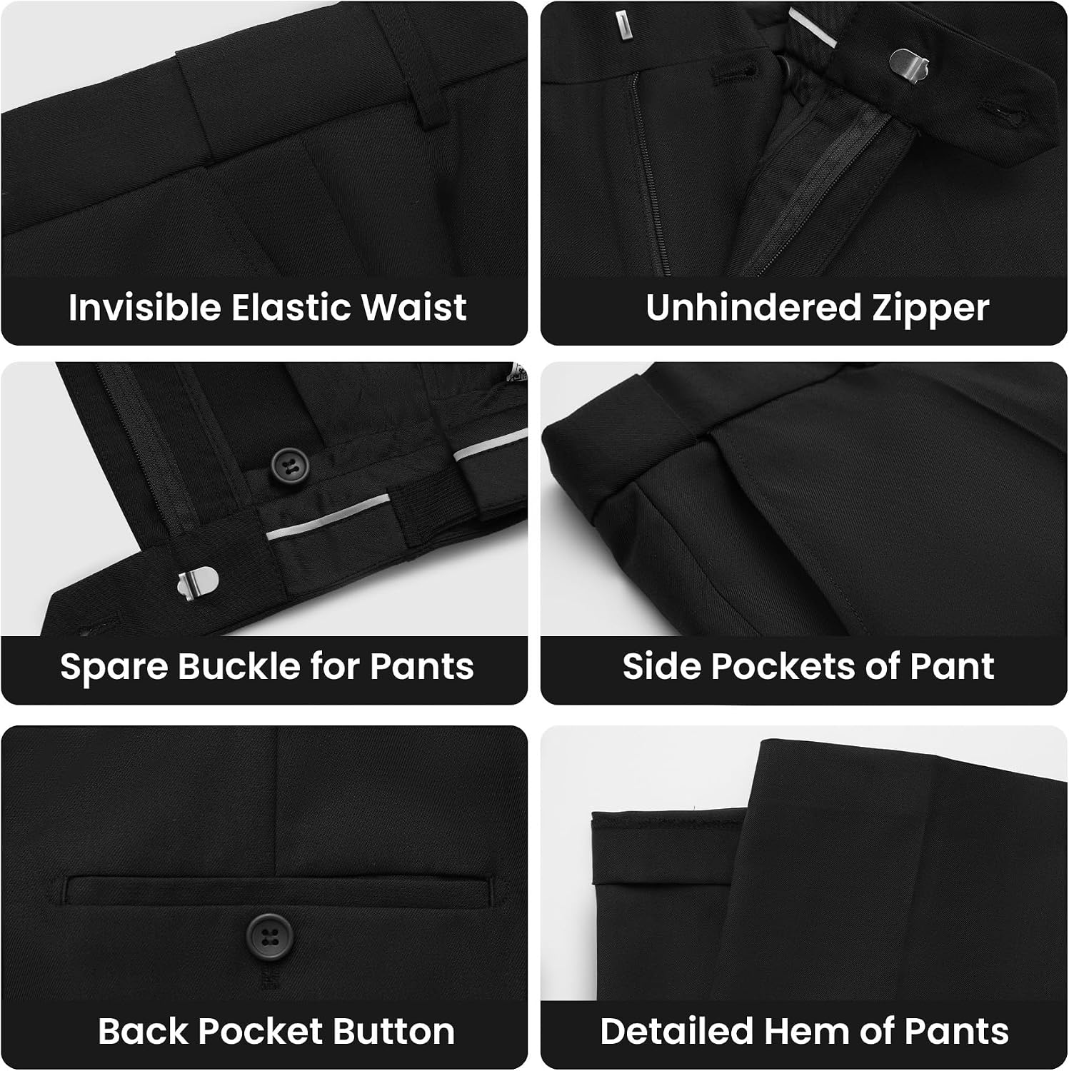 Detalle 2 de MAGE MALE Men's Slim-Fit Two-Piece Suit with One-Button Jacket and Side Vents