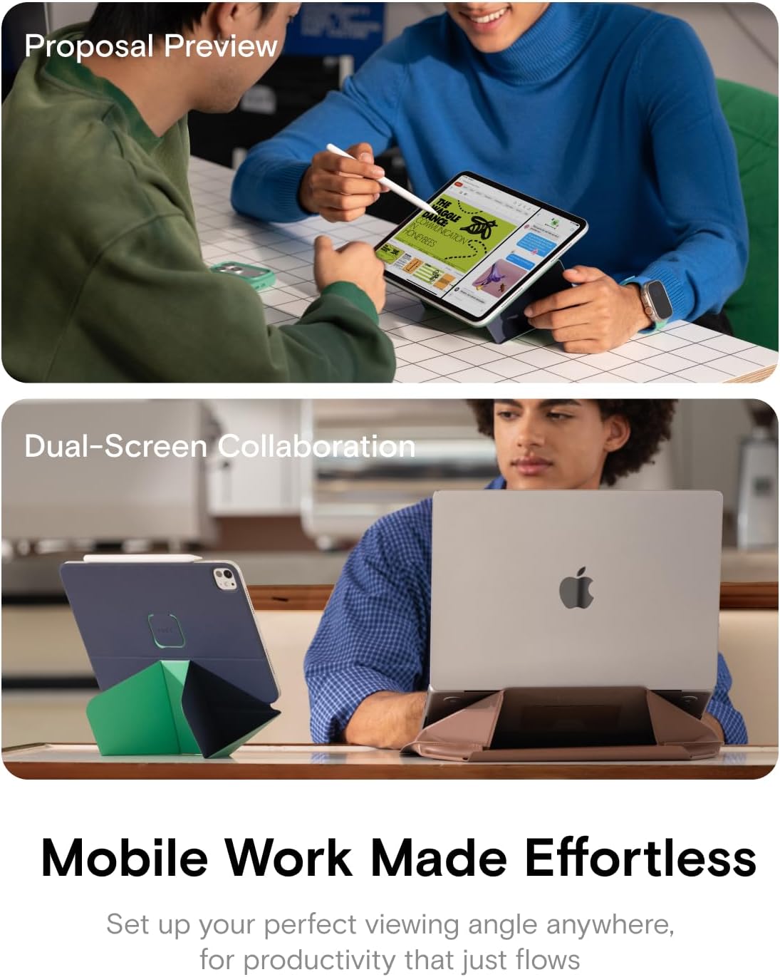 Thumbnail 4 de MOFT Dynamic Folio Case for iPad A16 11th Gen / iPad 10th Gen A14 2022 – Slim Magnetic Stand, Jet Black