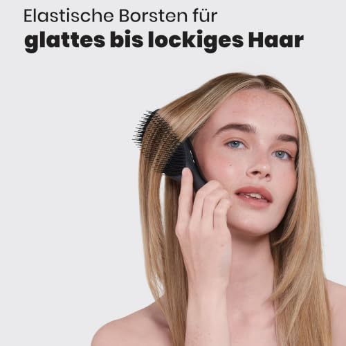 Detalle de Tangle Teezer Ultimate Detangler Haarbürste – Detanglingbürste für nasse & trockene Haare, Schwarz