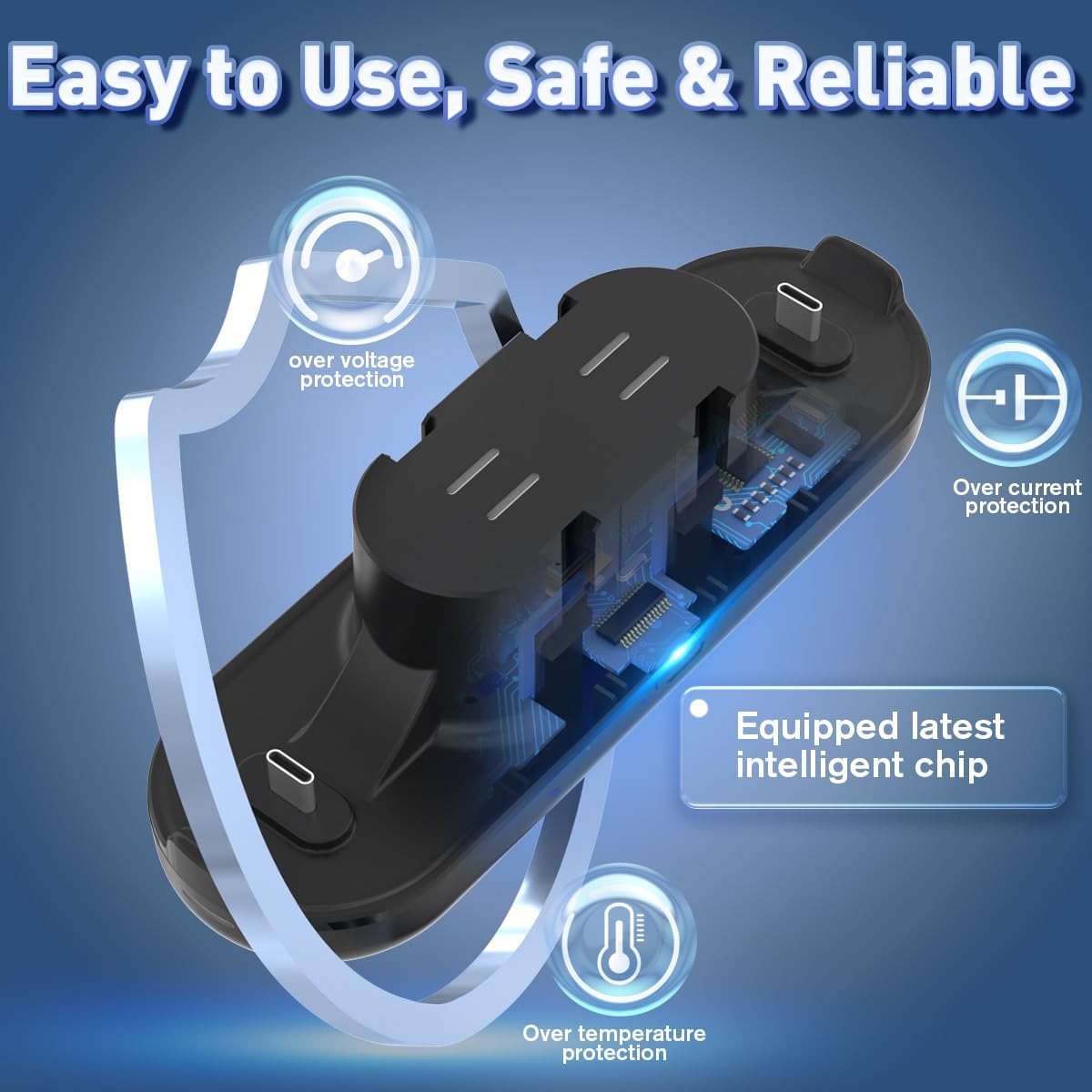 Detalle de Switch Controller Charger Dock: 6-in-1 Charging Station for Nintendo Switch, Pro, Joy-Con & PS5 Controller