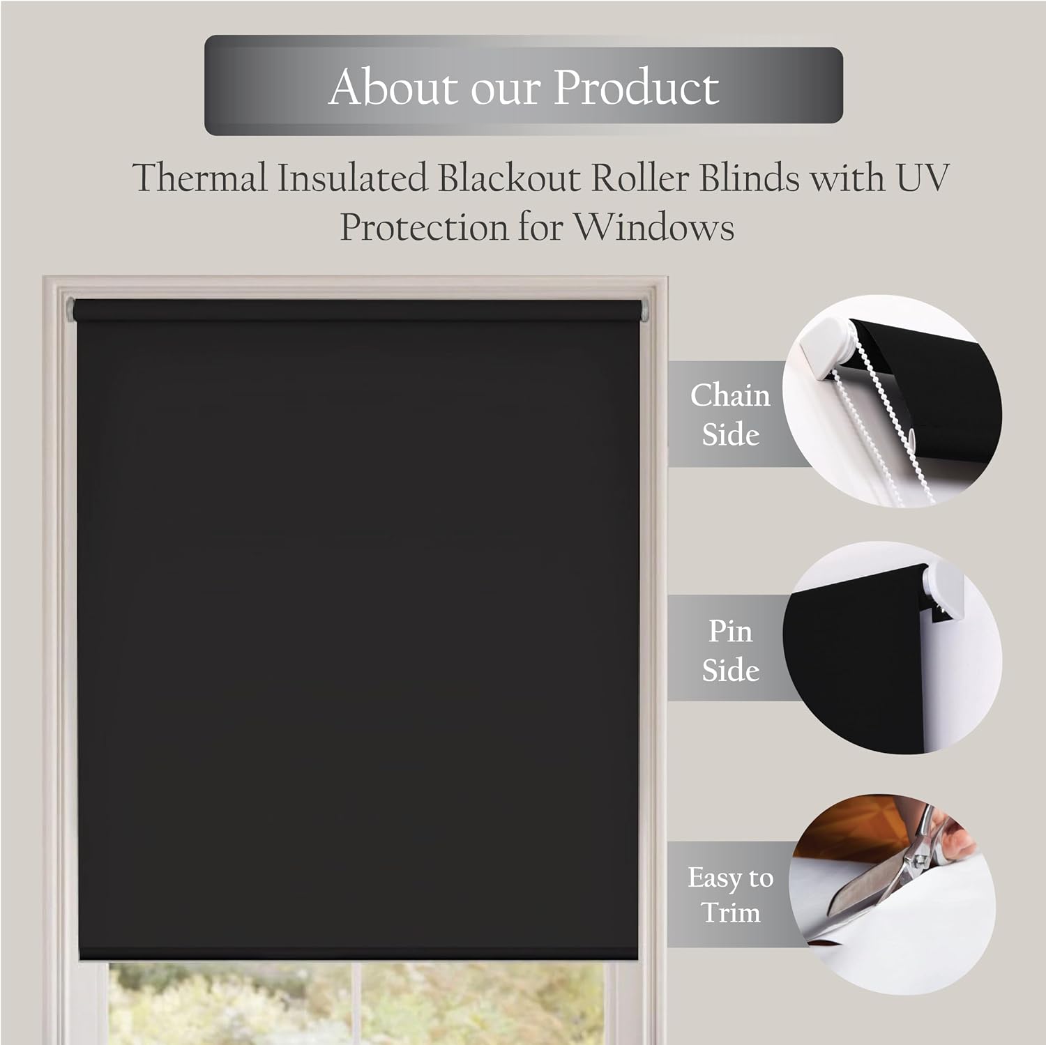 Thumbnail 5 de Apex Furnishings Blackout Roller Blinds 90x165 cm